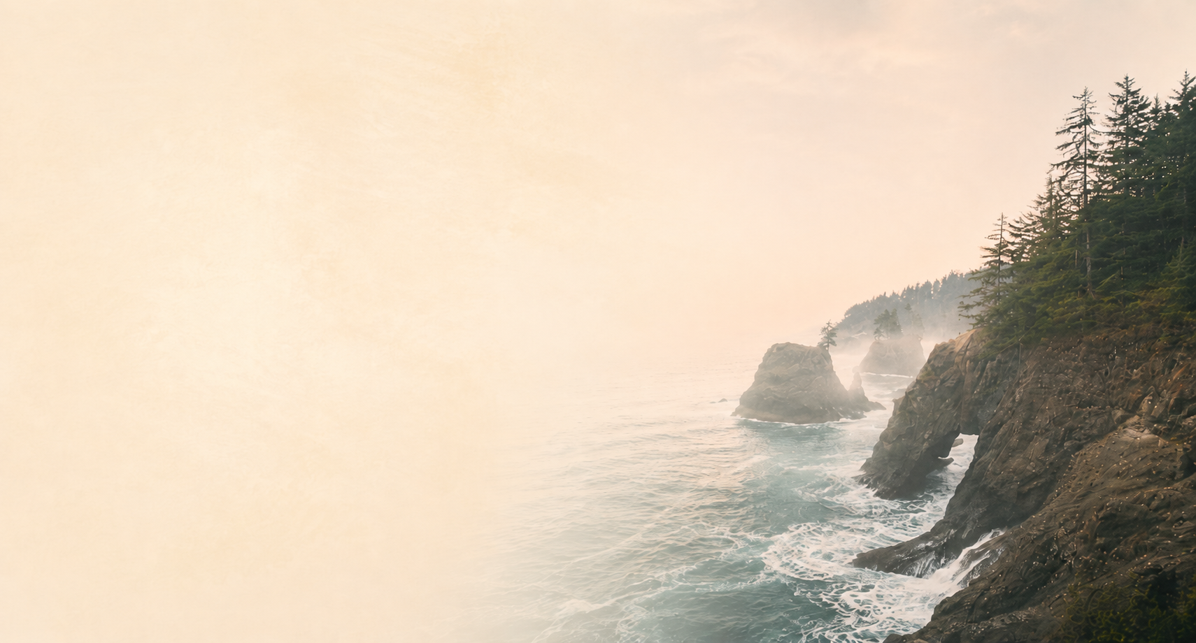 A quiet coastal view at dusk